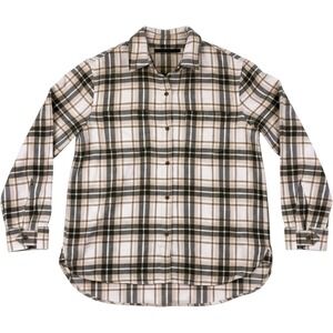 Jenni Kayne O'Keefe Shirt Shacket M Womens Wool Blend Brown Plaid 5416944D21